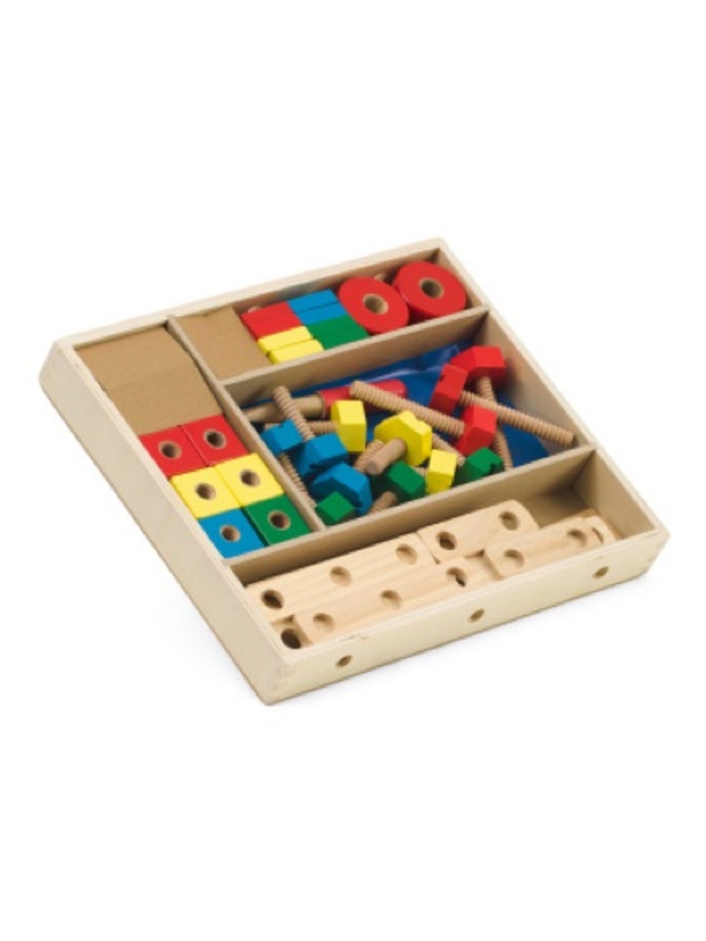 Melissa & Doug Wooden Nut and Bolt Building Set - Red, Blue, Yellow, Green